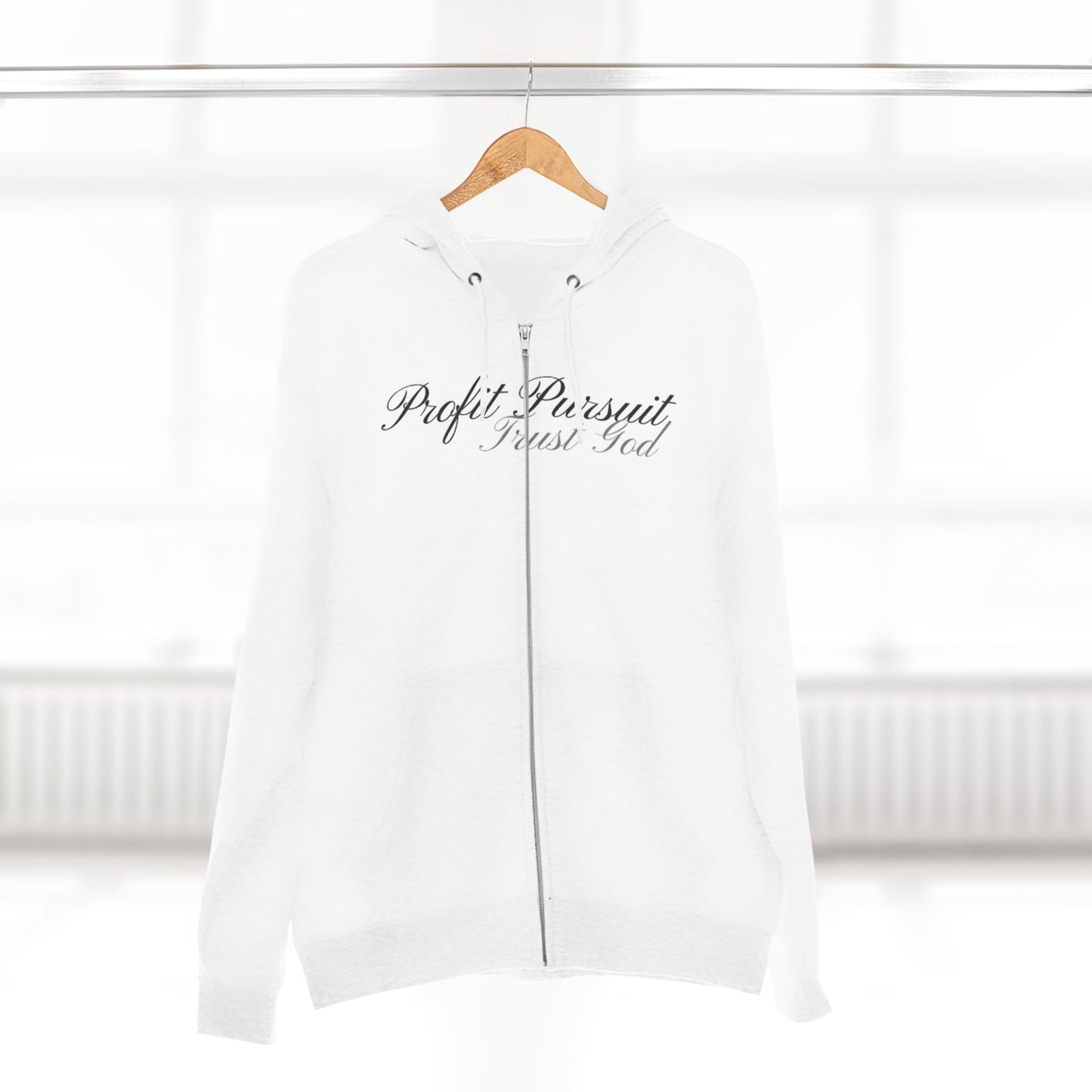 In God we trust Profit Pursuit zip up fleece
