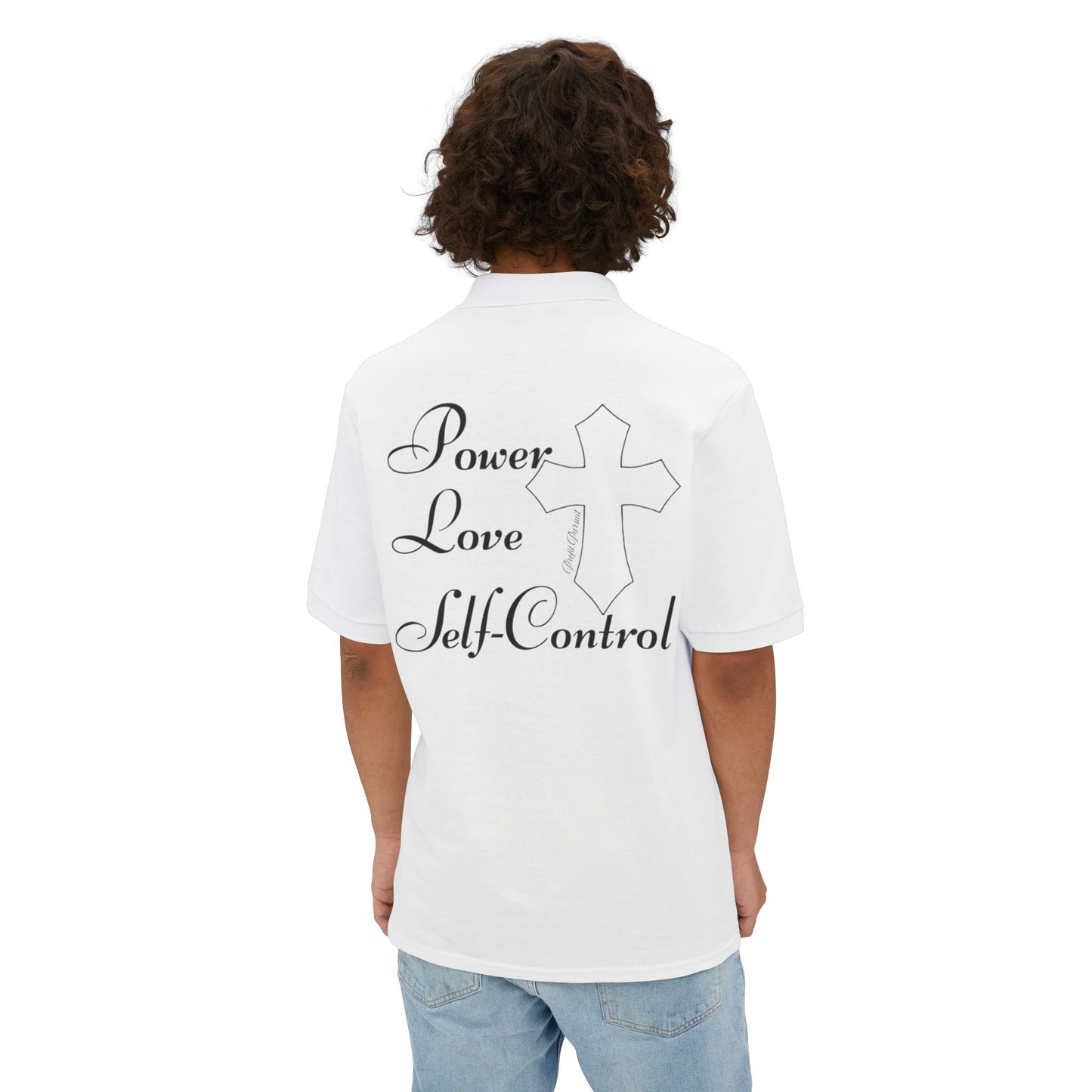 Men's profit Pursuit polo Power,Love,Self-control